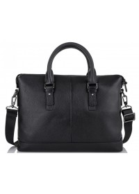 Черная кожаная сумка для ноутбука Tiding Bag SM8-9606-3A