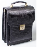 Фотография Мужская кожаная сумка черная формата А4 Manufatto spb2-crocoblack