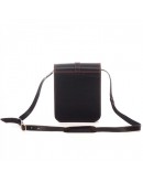 Фотография Черная кожаная сумка на плечо с коричневой ниткой Manufatto spb3-blackbr