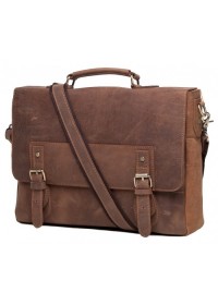 Кожаный мужской коричневый портфель t0002
