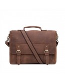 Фотография Кожаный мужской коричневый портфель t0002