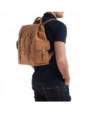 Фотография Коричневый стильный винтажный мужской рюкзак t0010
