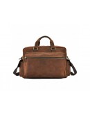 Фотография Кожаная коричневая мужская сумка для командировок t0018