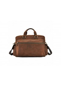 Кожаная коричневая мужская сумка для командировок t0018