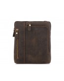 Фотография Кожаная мужская сумка на плечо, коричневая t0030R