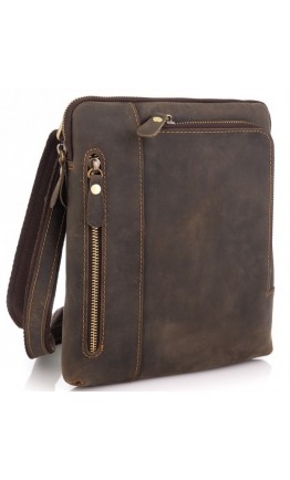 Кожаная мужская сумка на плечо, коричневая t0030R