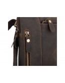 Фотография Кожаная мужская сумка на плечо, коричневая t0030R