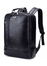 Черный мужской кожаный рюкзак Bull T0331