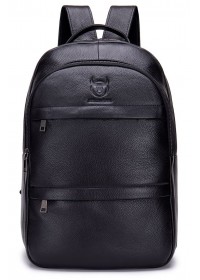 Черный кожаный городской рюкзак Bull T0333