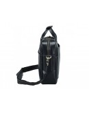 Фотография Черная мужская кожаная сумка, вмещает ноут 15.6 t1019A