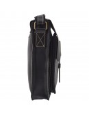 Фотография Кожаная мужская черная сумка на плечо T1112A