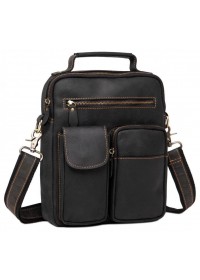 Кожаная мужская черная деловая сумка t1171A