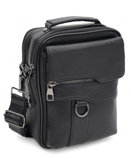 Черная кожаная мужская сумка - барсетка Ricco Grande T1DLUX-black