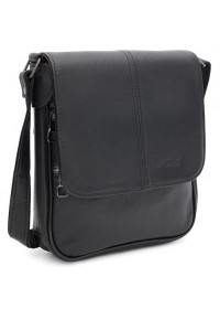 Черная кожаная мужская сумка на плечо Ricco Grande T1t0033bl-black