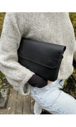 Черная женская кожаная сумка на плечо 77449-SGE