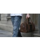 Фотография Кожаная коричневая сумка мужская для ручной клади t3070