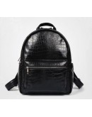 Фотография Кожаный черный небольшой мужской рюкзак t3124