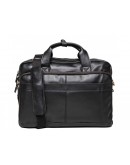 Фотография Черная кожаная мужская деловая сумка Tiding Bag t50011