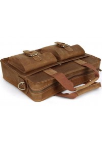 Кожаный мужской портфель песочного цвета  t71080C