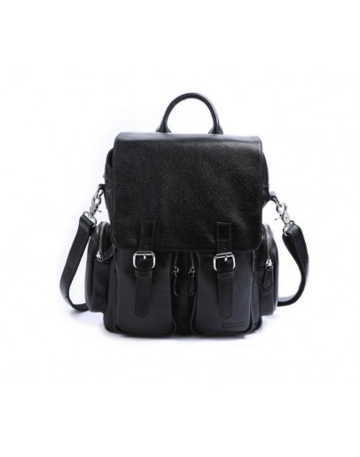 Фотография Черный мужской кожаный рюкзак t73101