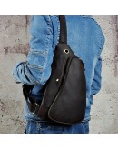 Фотография Кожаный мужской кожаный слинг - рюкзак TIDING tid3026C