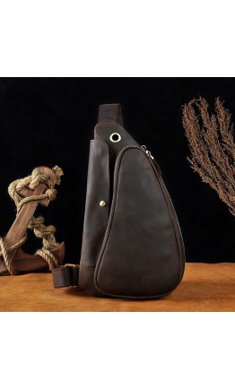 Кожаный мужской кожаный слинг - рюкзак TIDING tid3026C