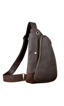 Кожаный мужской кожаный слинг - рюкзак TIDING tid3026C