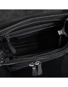 Черная винтажная кожаная сумка на плечо Tiding bag tid3027-22