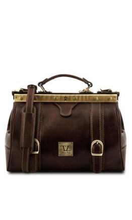 Фирменная темно-коричневая сумка - саквояж Tuscany Leather MONA-LISA TL10034 bbrown