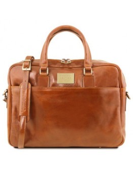 Вместительная сумка - портфель медового цвета Tuscany Leather Urbino TL141894 honey
