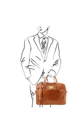 Вместительная сумка - портфель медового цвета Tuscany Leather Urbino TL141894 honey