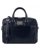 Фотография Темно-синий мужской кожаный фирменный портфель Tuscany Leather TL141241 blue