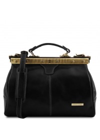 Кожаная черная сумка - саквояж Tuscany Leather MICHELANGELO TL10038 black