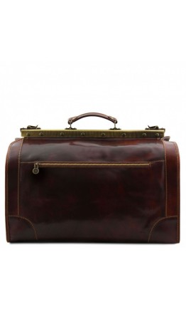 Кожаная сумка саквояж большого размера темно-коричневая Madrid Tuscany Leather TL1022 bbrown