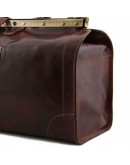 Фотография Кожаная сумка саквояж большого размера темно-коричневая Madrid Tuscany Leather TL1022 bbrown