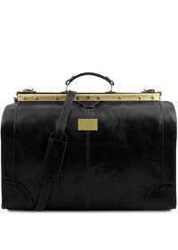 Кожаная сумка саквояж большого размера черная Madrid Tuscany Leather TL1022 black