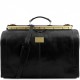 Кожаная сумка саквояж большого размера черная Madrid Tuscany Leather TL1022 black