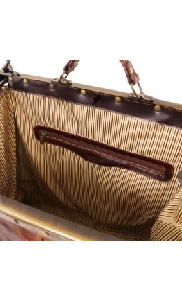 Кожаная сумка саквояж большого размера коричневого цвета Madrid Tuscany Leather TL1022
