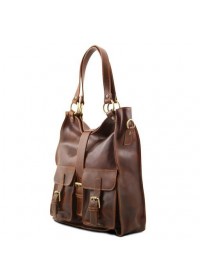 Темно-коричневая женская вместительная сумка Tuscany Leather MELISSA TL140928