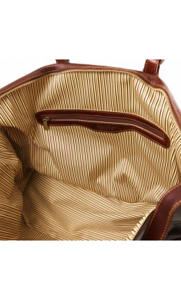 Коричневая кожаная дорожная - спортивная сумка Tuscany Leather TL140938 Porto