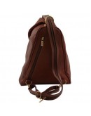 Фотография Кожаный женский темно-коричневый рюкзак Tuscany Leather Delhi TL140962 bbrown