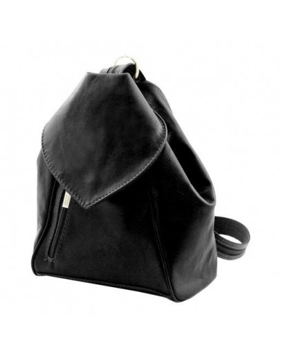 Фотография Кожаный женский черный рюкзак Tuscany Leather Delhi TL140962 black