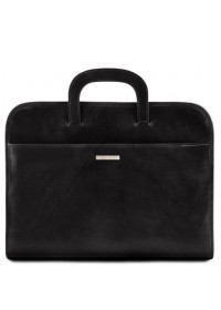 Мужская тонкая сумка портфель Tuscany Leather Sorrento TL141022 black