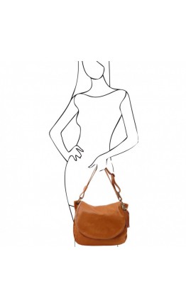 Женская кожаная сумка цвета коньяка Tuscany Leather TL Bag TL141110 con