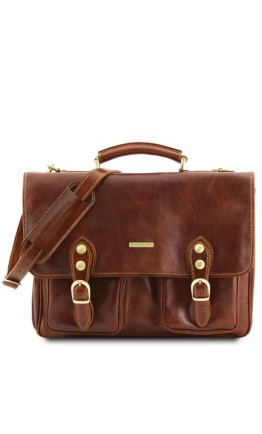 Коричневый мужской оригинальный портфель Tuscany Leather TL141134 brown