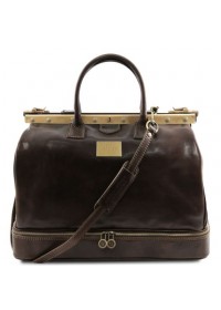 Кожаная темно-коричневая деловая сумка Tuscany Leather Barcelona TL141185