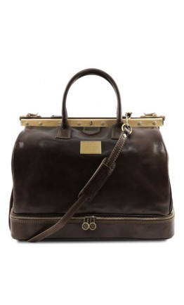 Кожаная темно-коричневая деловая сумка Tuscany Leather Barcelona TL141185