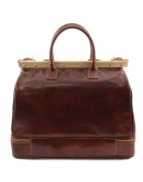 Фотография Кожаная коричневая деловая сумка саквояж Tuscany Leather Barcelona TL141185 brown