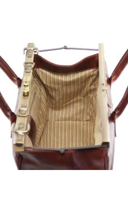Кожаная коричневая деловая сумка саквояж Tuscany Leather Barcelona TL141185 brown