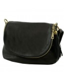 Фотография Черная женская кожаная сумка на плечо Tuscany Leather Bag TL141223